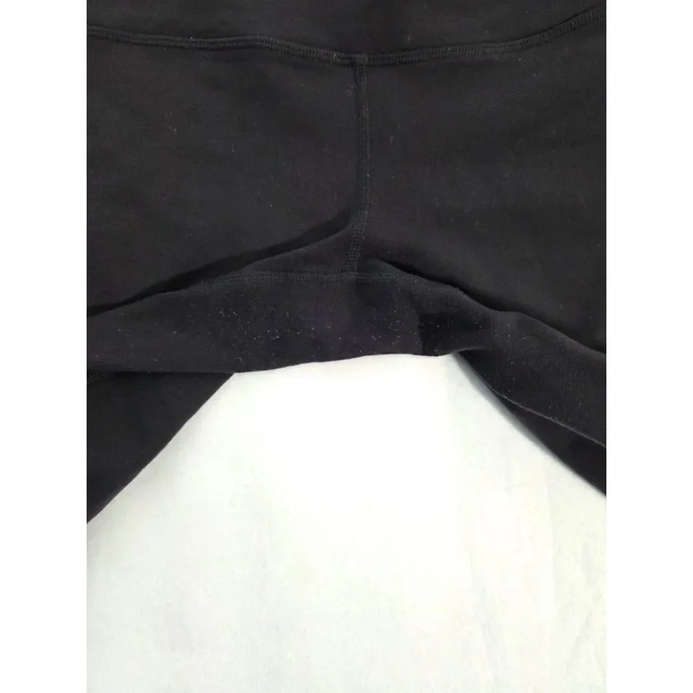 Alo Yoga Moto Leggings Black Ribbed Pintuck Mesh Panel Athleisure Women L